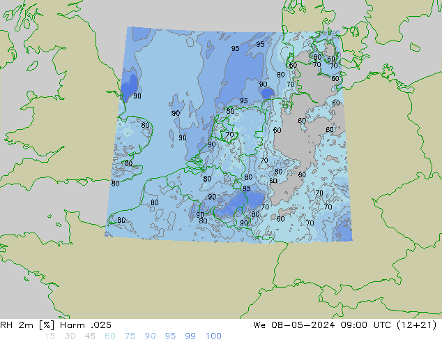 RH 2m Harm .025 St 08.05.2024 09 UTC