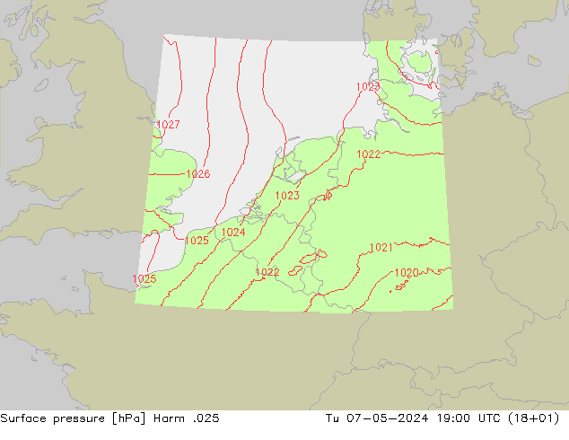 Presión superficial Harm .025 mar 07.05.2024 19 UTC