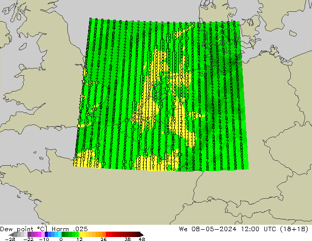 Dew point Harm .025 We 08.05.2024 12 UTC