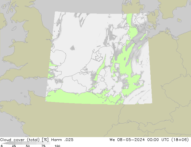 Bewolking (Totaal) Harm .025 wo 08.05.2024 00 UTC