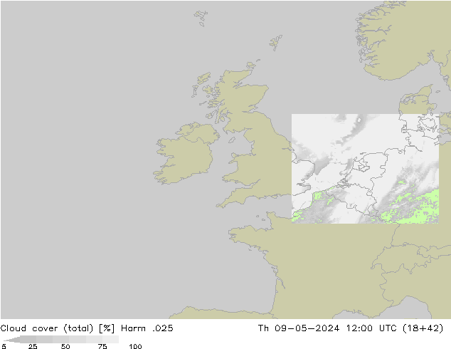 Nubi (totali) Harm .025 gio 09.05.2024 12 UTC