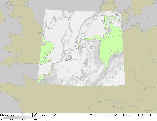 Bewolking (Laag) Harm .025 wo 08.05.2024 15 UTC