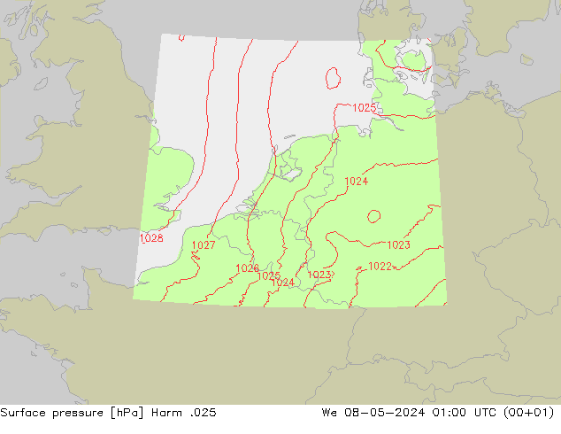 Luchtdruk (Grond) Harm .025 wo 08.05.2024 01 UTC