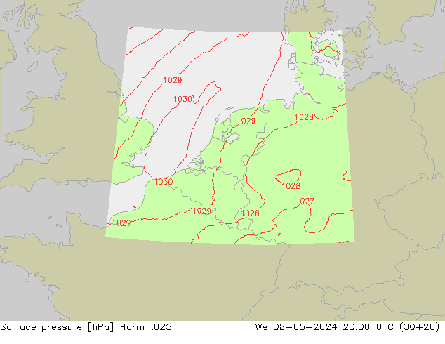 Atmosférický tlak Harm .025 St 08.05.2024 20 UTC