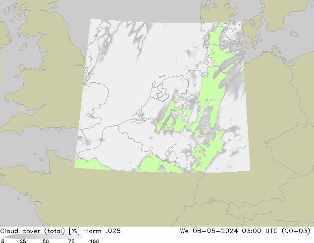 Nubes (total) Harm .025 mié 08.05.2024 03 UTC