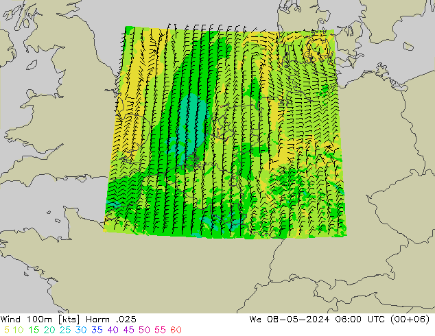 风 100m Harm .025 星期三 08.05.2024 06 UTC