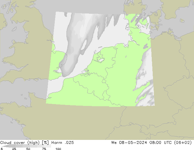 Wolken (hohe) Harm .025 Mi 08.05.2024 08 UTC