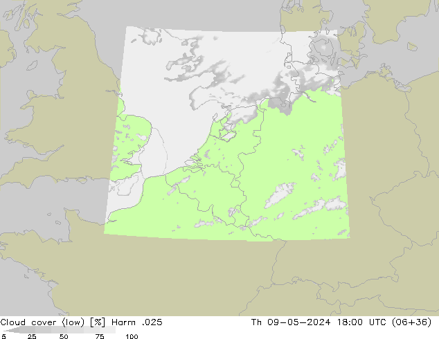 Nubes bajas Harm .025 jue 09.05.2024 18 UTC