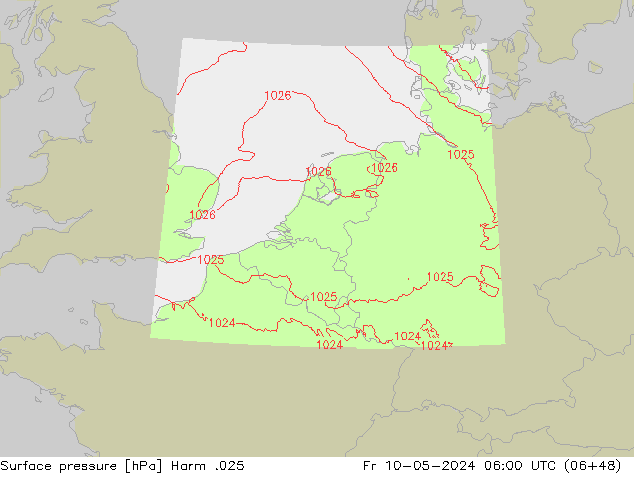 Luchtdruk (Grond) Harm .025 vr 10.05.2024 06 UTC