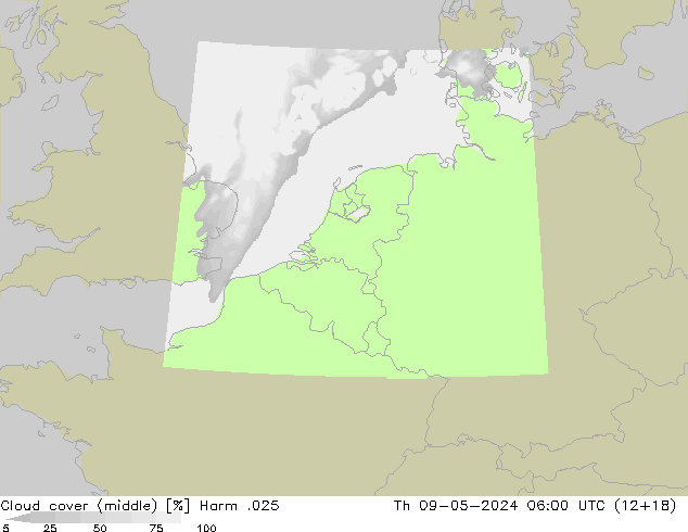 oblačnosti uprostřed Harm .025 Čt 09.05.2024 06 UTC