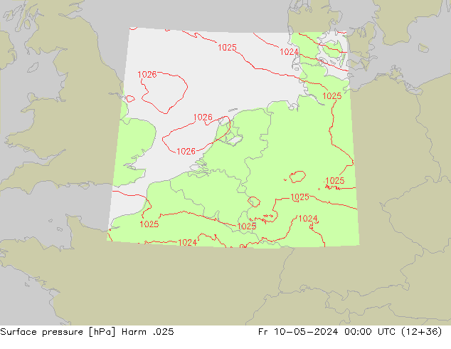 Luchtdruk (Grond) Harm .025 vr 10.05.2024 00 UTC