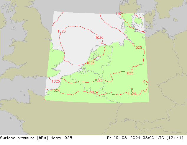 Pressione al suolo Harm .025 ven 10.05.2024 08 UTC
