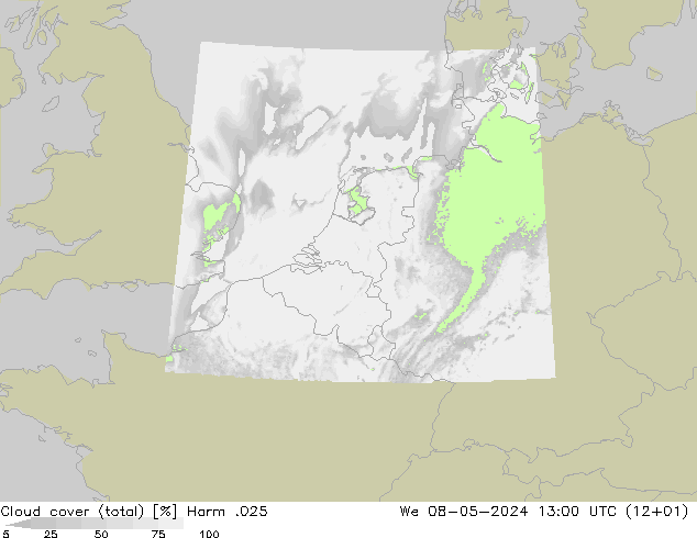 Nubi (totali) Harm .025 mer 08.05.2024 13 UTC