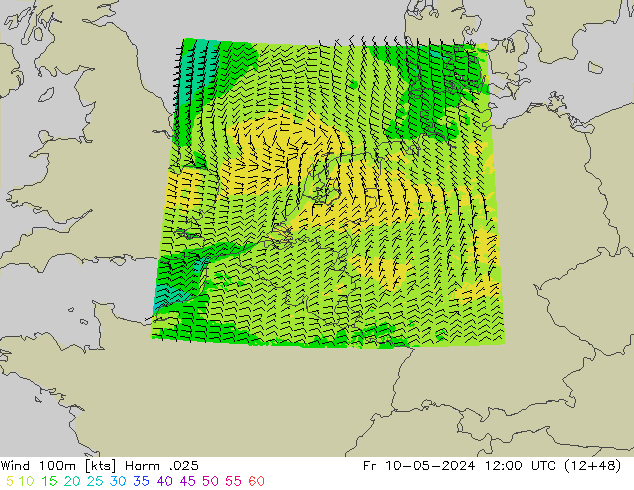 Wind 100m Harm .025 Fr 10.05.2024 12 UTC