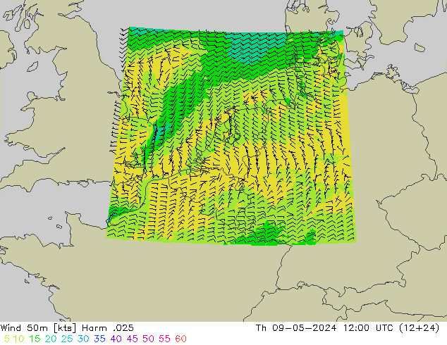 Wind 50m Harm .025 Do 09.05.2024 12 UTC
