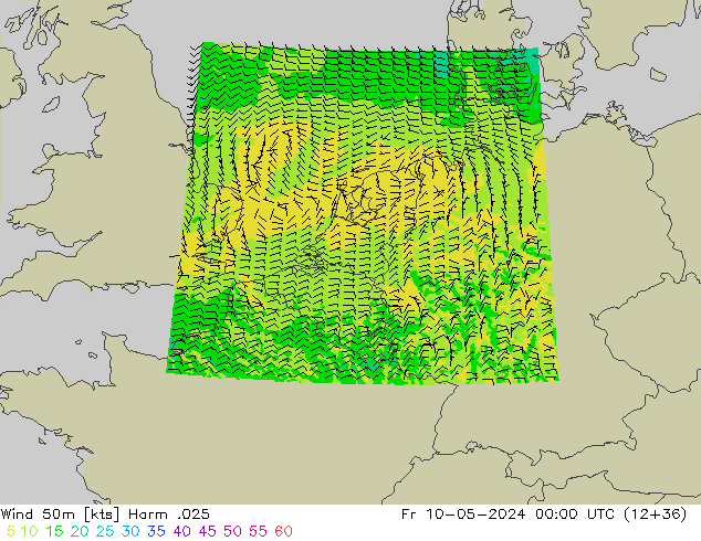 Wind 50m Harm .025 Fr 10.05.2024 00 UTC