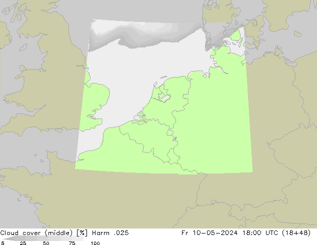 Cloud cover (middle) Harm .025 Fr 10.05.2024 18 UTC