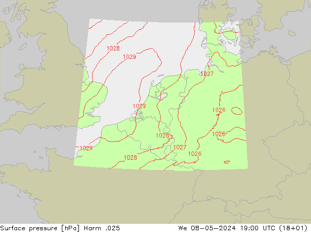 Atmosférický tlak Harm .025 St 08.05.2024 19 UTC