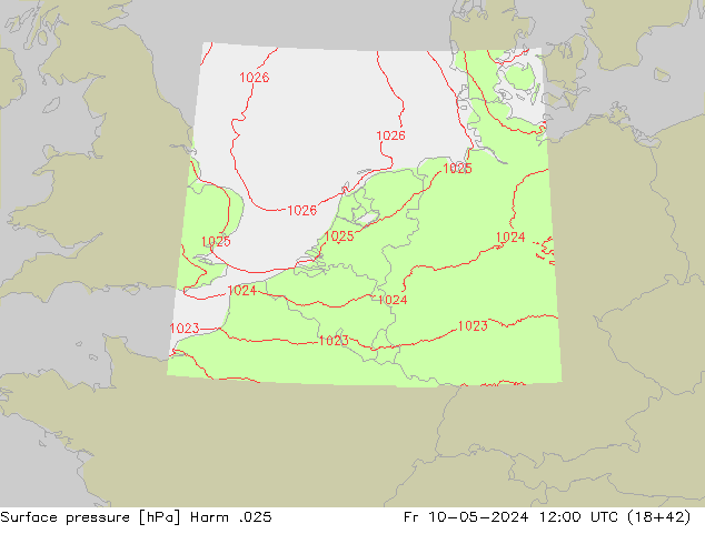 приземное давление Harm .025 пт 10.05.2024 12 UTC