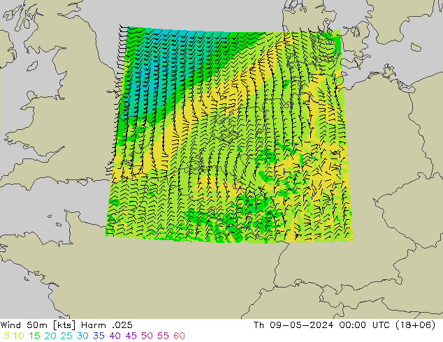 风 50 米 Harm .025 星期四 09.05.2024 00 UTC