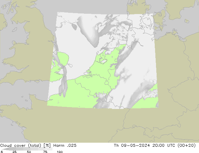 Nubes (total) Harm .025 jue 09.05.2024 20 UTC