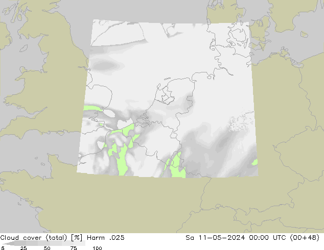 Nubes (total) Harm .025 sáb 11.05.2024 00 UTC