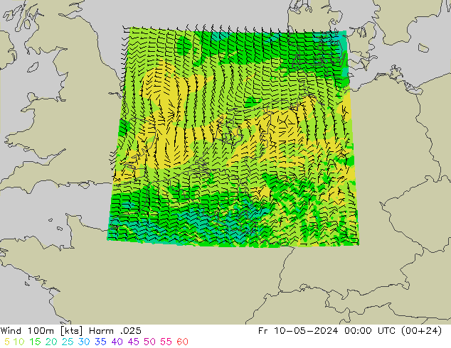 Wind 100m Harm .025 Fr 10.05.2024 00 UTC