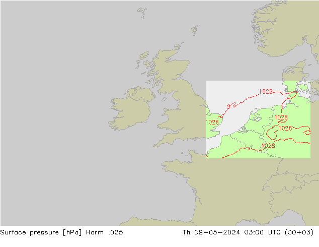 Pressione al suolo Harm .025 gio 09.05.2024 03 UTC