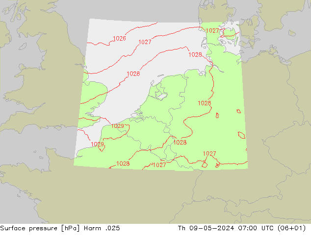 Atmosférický tlak Harm .025 Čt 09.05.2024 07 UTC