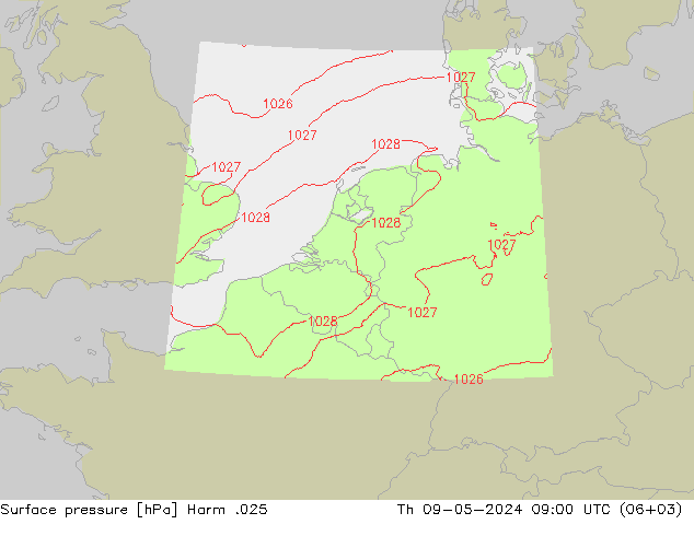 Luchtdruk (Grond) Harm .025 do 09.05.2024 09 UTC