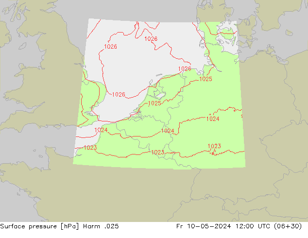 Atmosférický tlak Harm .025 Pá 10.05.2024 12 UTC