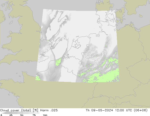 Nubi (totali) Harm .025 gio 09.05.2024 12 UTC