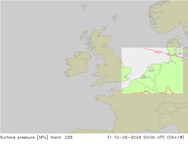 Surface pressure Harm .025 Fr 10.05.2024 00 UTC