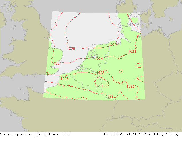 Surface pressure Harm .025 Fr 10.05.2024 21 UTC