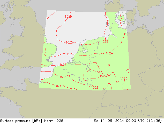 Luchtdruk (Grond) Harm .025 za 11.05.2024 00 UTC