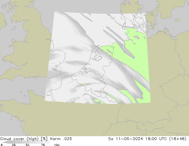 zachmurzenie (wysokie) Harm .025 so. 11.05.2024 18 UTC