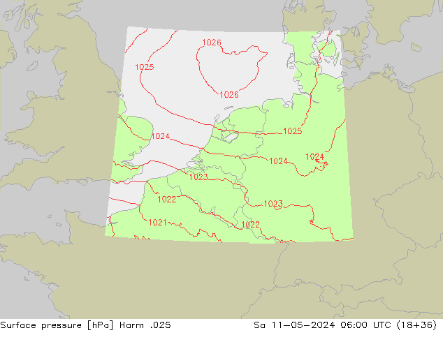 Luchtdruk (Grond) Harm .025 za 11.05.2024 06 UTC