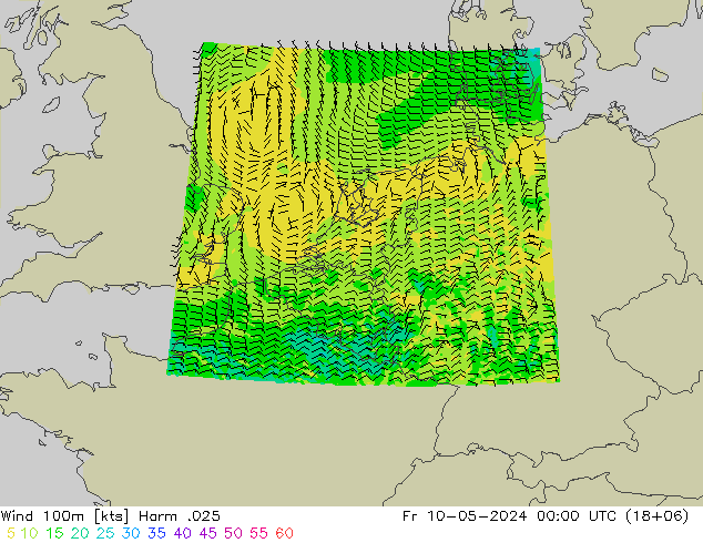 Wind 100m Harm .025 Fr 10.05.2024 00 UTC