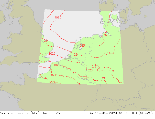 Luchtdruk (Grond) Harm .025 za 11.05.2024 06 UTC