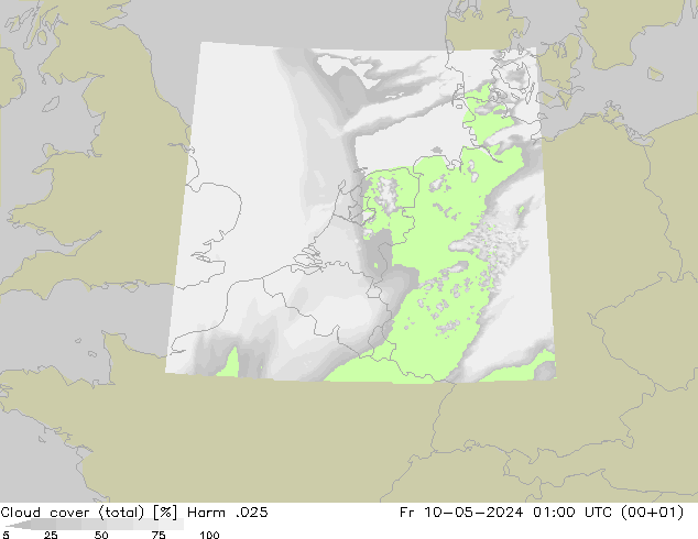Wolken (gesamt) Harm .025 Fr 10.05.2024 01 UTC