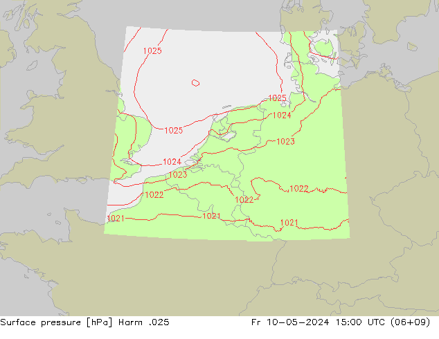 Atmosférický tlak Harm .025 Pá 10.05.2024 15 UTC