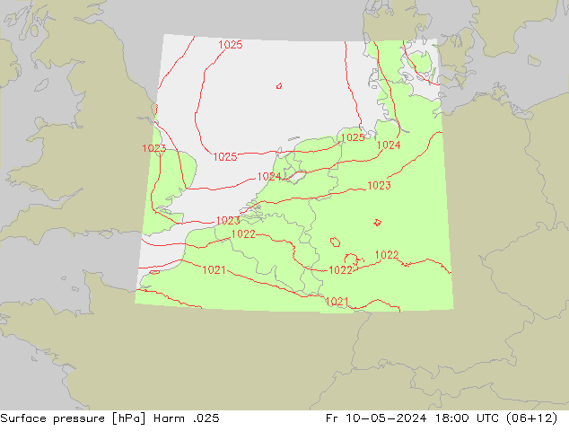 Surface pressure Harm .025 Fr 10.05.2024 18 UTC