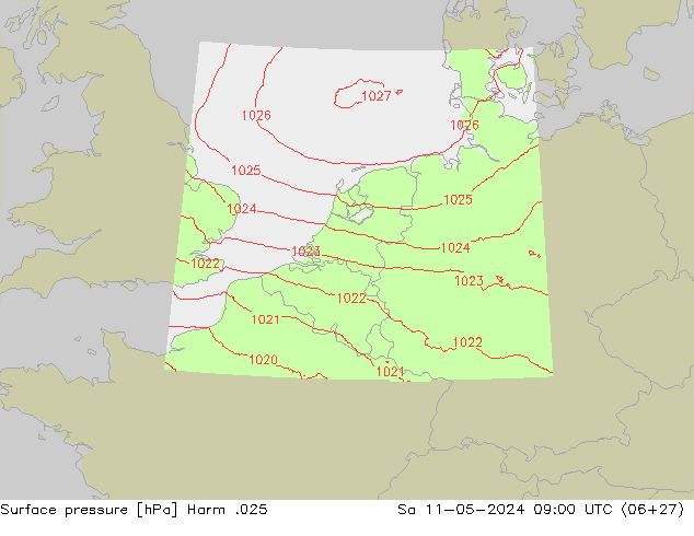 Luchtdruk (Grond) Harm .025 za 11.05.2024 09 UTC
