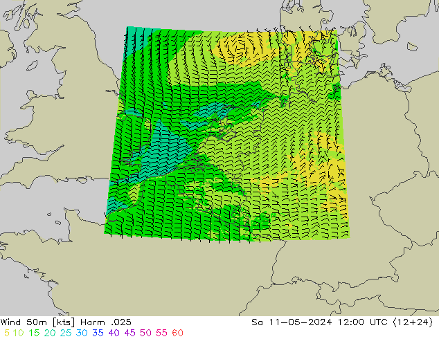 Wind 50 m Harm .025 za 11.05.2024 12 UTC