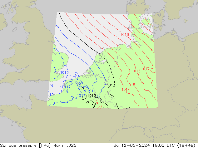 приземное давление Harm .025 Вс 12.05.2024 18 UTC