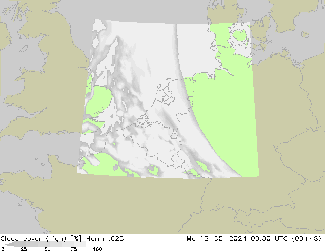 Cloud cover (high) Harm .025 Mo 13.05.2024 00 UTC
