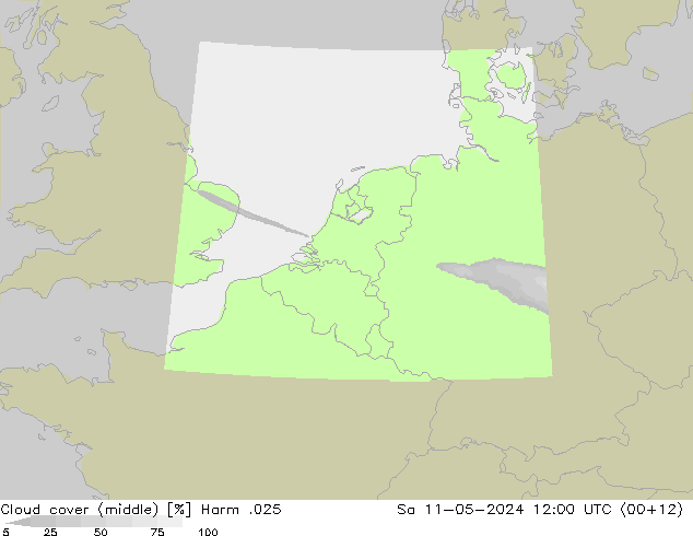 Cloud cover (middle) Harm .025 Sa 11.05.2024 12 UTC