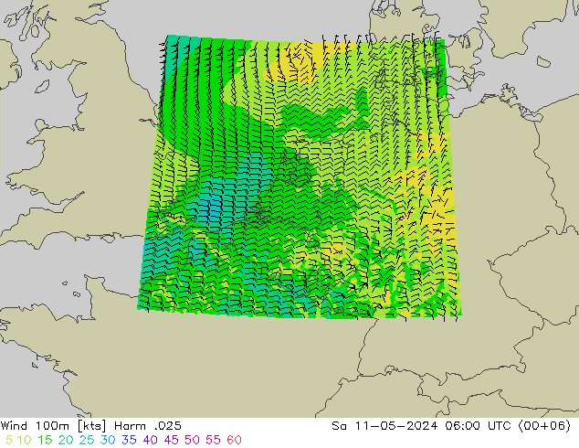 Wind 100m Harm .025 za 11.05.2024 06 UTC