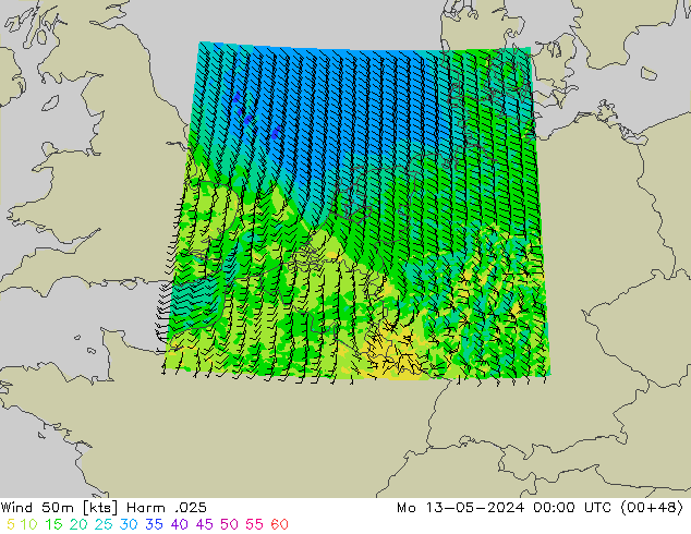 Wind 50m Harm .025 Mo 13.05.2024 00 UTC