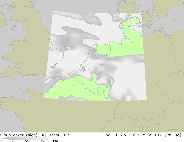 Wolken (hohe) Harm .025 Sa 11.05.2024 09 UTC